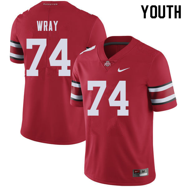Ohio State Buckeyes Max Wray Youth #74 Red Authentic Stitched College Football Jersey